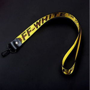 Off-White Lanyard Yellow Keychain Long Neck Strap